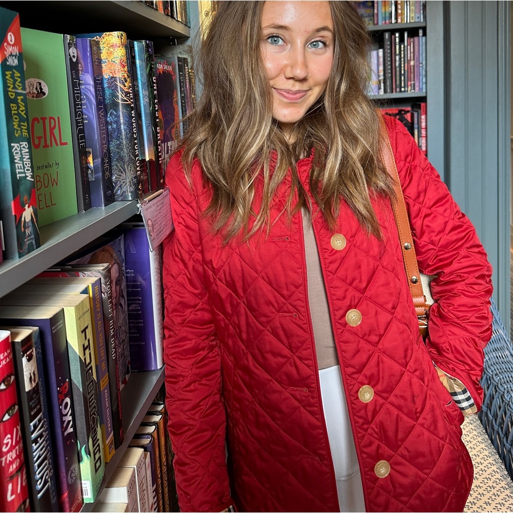 Burberry Red Quilted Utility Jacket